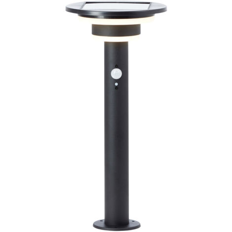 Brilliant LED Sockelleuchte Garvina Solar, 45 cm, 430 lm, 3000 K, Edelstahl, matt schwarz