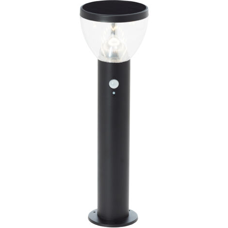 Brilliant LED Sockelleuchte Tulip LED Außenleuchte, Solar, 52 cm, 430 lm, 3000 K, Edelstahl, schwarz
