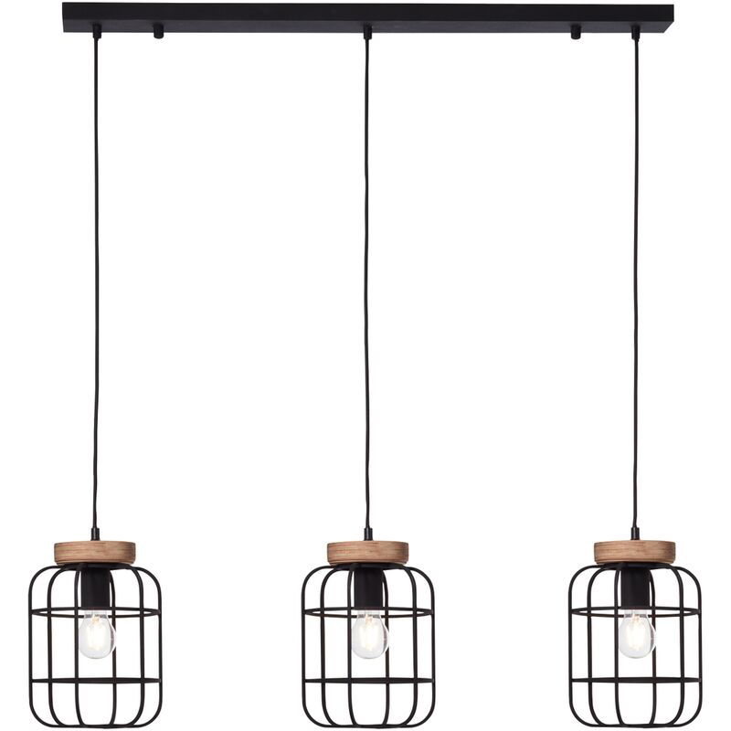 

Lámpara de techo Gwen, 1 bombilla de madera envejecida/corindón negro, metal/madera, 1 x A60, E27, 40 W, bombillas normales (no incluidas), A++