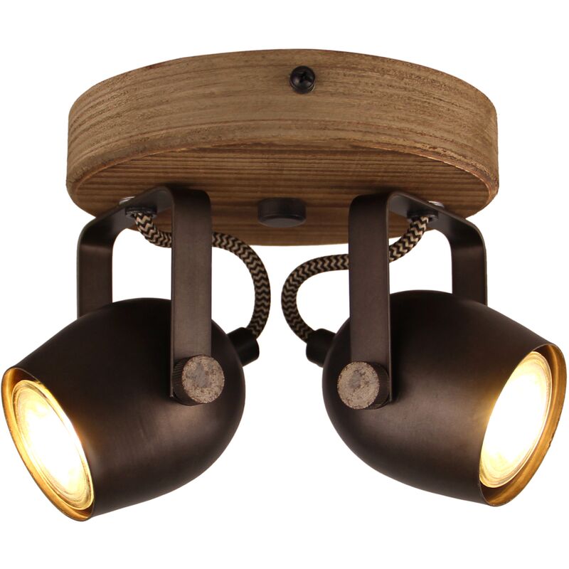 

Lámpara Herramienta Spotrondell 2flg. acero negro | 2x PAR51, GU10, 35W, adecuado para lámparas reflectoras no incluidas | Cabezas giratorias | Apto