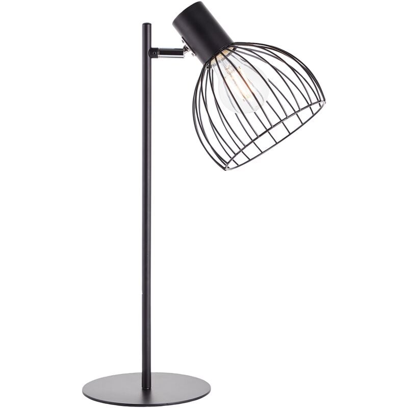 

Lámpara, lámpara de mesa Blacky negro mate, 1x A60, E27, 40W, con interruptor de cable - Noir - Brilliant