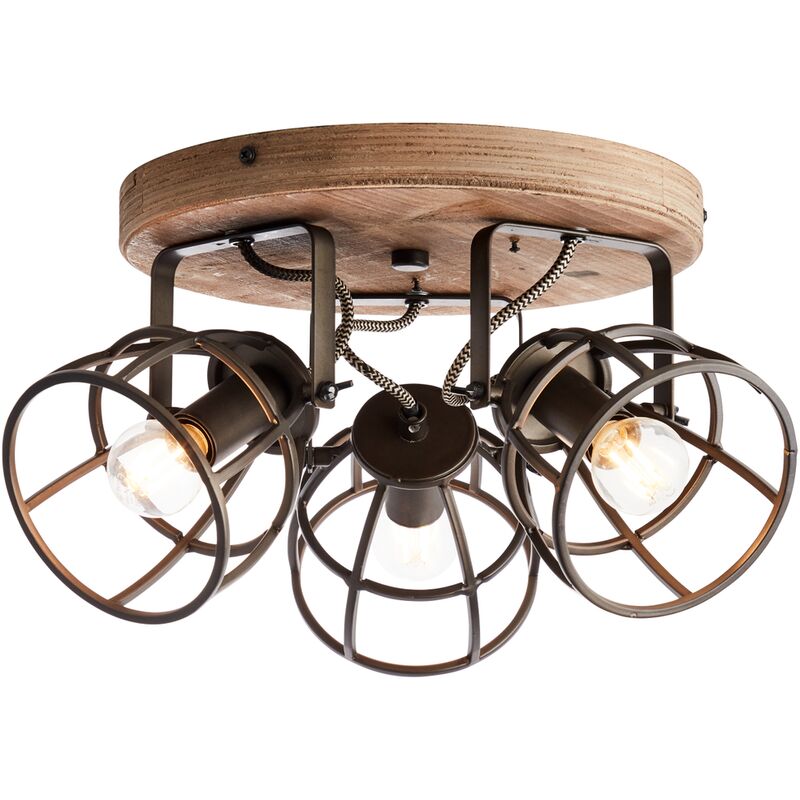 

Lámpara Matrix Spotrondell 3flg. acero negro | 3x D45, E14, 40W, adecuado para lámparas de caída no incluidas | Cabezas giratorias | Apto para