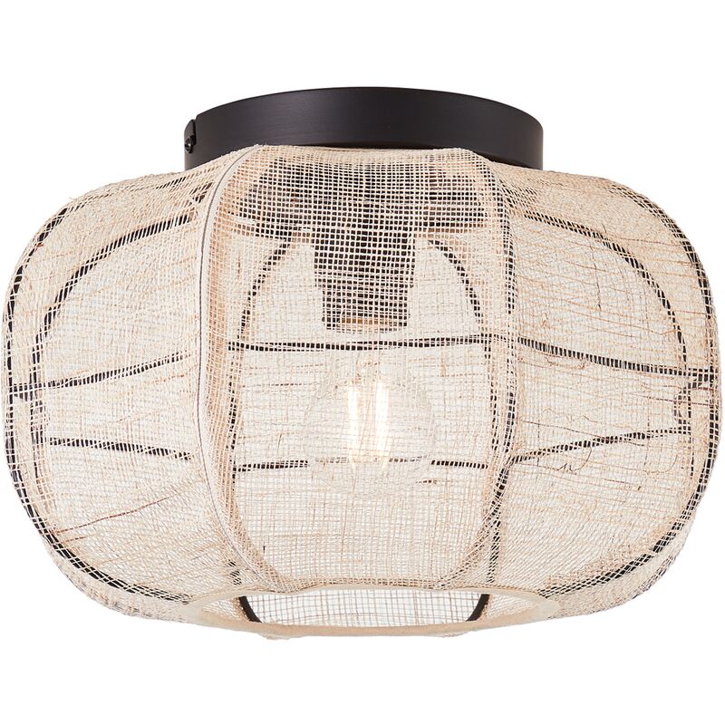 

Lámpara, Plafón Tannah 33cm negro/natural, 1x A60, E27, 52W, apto para lámparas LED - Natural et noir - Brilliant