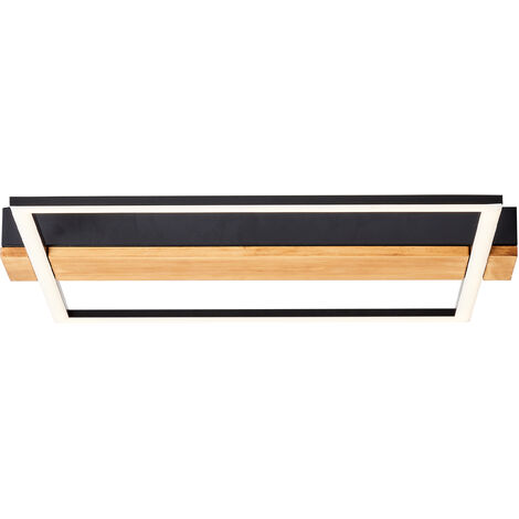 Brilliant Loneos LED Deckenleuchte 45x40cm holz hell/schwarz, Holz/Metall/Kunststoff, 1x LED integriert, 24 W , (Lichtstrom: 3000lm, Lichtfarbe: 3000K)