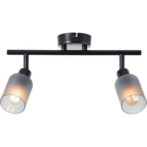 Brilliant Loralie Spotrohr 2flg schwarz/rauchglas, Metall/Glas, 2x D45, E14, 40 W