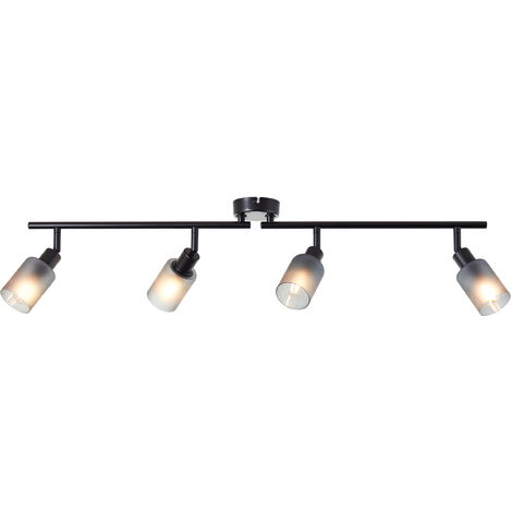 Brilliant Loralie Spotrohr 4flg schwarz/rauchglas, Metall/Glas, 4x D45, E14, 40 W