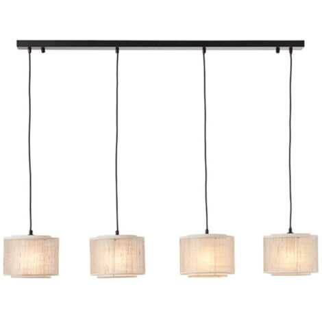 BRILLIANT Odar suspension 4-flammes noir/beige 4x A60, E27, 42W, adapté aux lampes normales (non incluses)