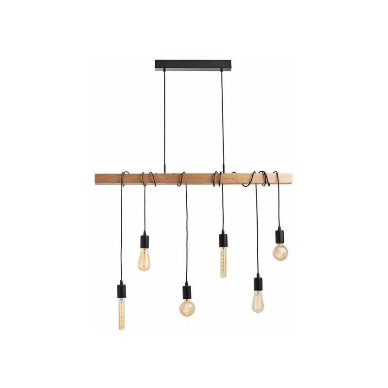 Suspension, industriel métal hètre Eglo Townshend L.100 cm, 6 lumière(s)