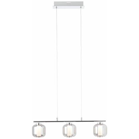 BRILLIANT Rafa LED Pendelleuchte 3flg Balken chrom/rauchglas Innenleuchten,Pendelleuchten,-Balken 3x 5.67W LED integriert, (Lichtstrom: 697lm, Lichtfarbe: 3000K) In der Höhe einstellbar / Kabel kü
