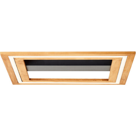 Brilliant Rhea LED Deckenleuchte 45x45cm holz hell/schwarz, Holz/Metall/Kunststoff, 1x LED integriert, 24 W , (Lichtstrom: 3000lm, Lichtfarbe: 3000K)
