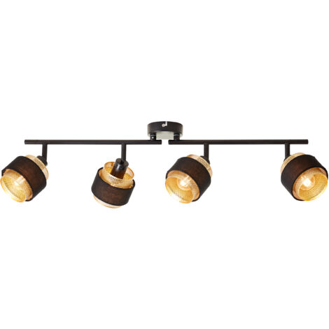 Brilliant Spot Grove 4-flammes or noir métal/textile   4x D45, E14, 28 W, Convient pour lampe à poser (non incluse)