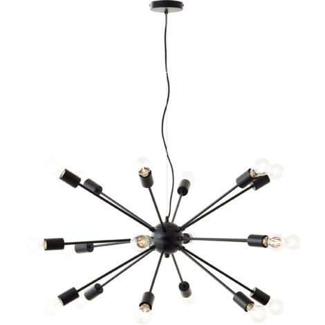 Brilliant Suspension Dree 90cm noir mat métal   18x A60, E27, 40 W, adapté à une lampe normale (non incluse)