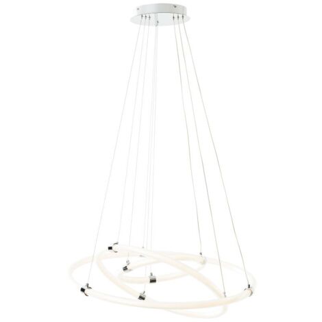 Brilliant Suspension LED Poolen 80cm chrome aluminium/plastique télécommande Dimmable en interne via la télécommande LED 60 W intégrée (flux lumineux : 8000lm, couleur de la lumière : 3000-6500K)