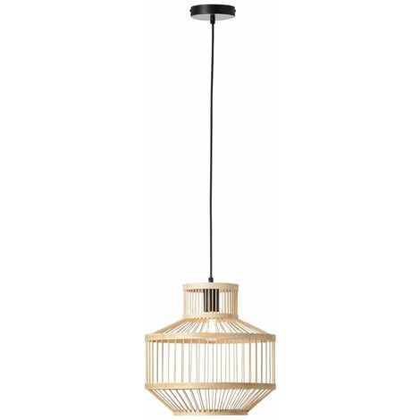 BRILLIANT Teva Pendelleuchte 1flg schwarz/natur Innenleuchten,Pendelleuchten  1x A60, E27, 40W, geeignet für Normallampen (nicht enthalten)  In der Höhe einstellbar / Kabel kürzbar
