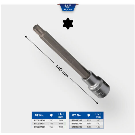 Brilliant Tools 1/2 Torx-Bit-Stecknuss, 140 mm lang, T40