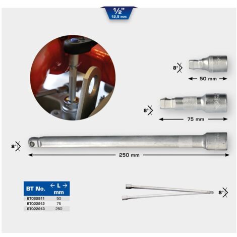 BRILLIANT TOOLS 1/2&quot Schwenkbare Verlängerung 50 mm - BT022911