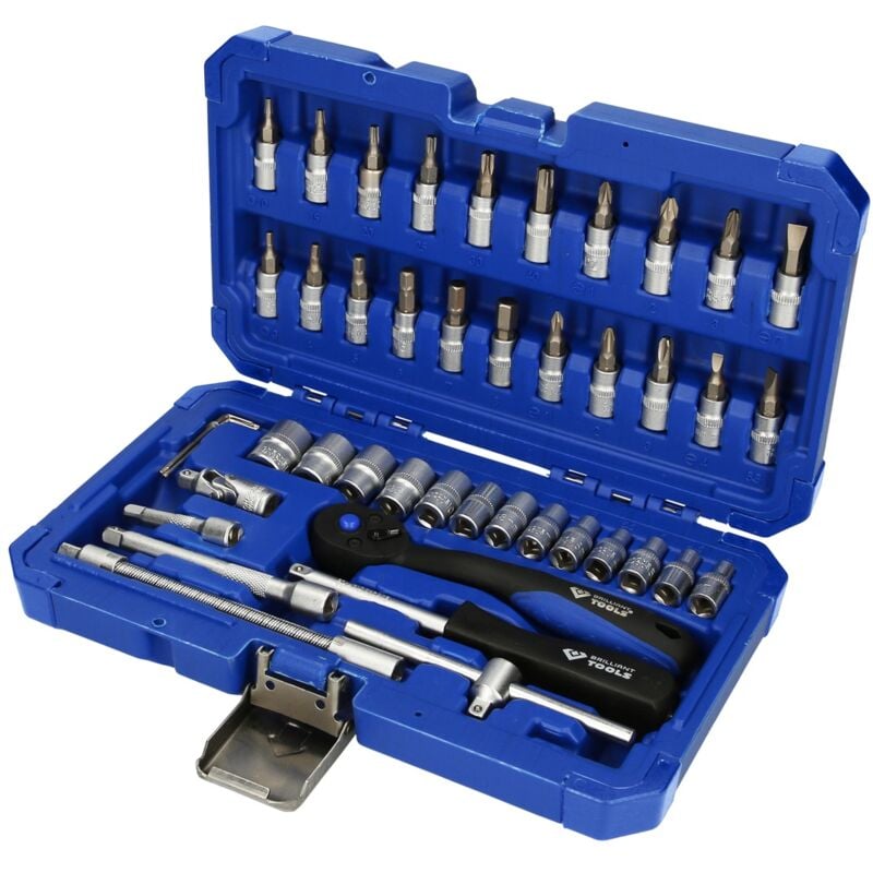 Image of Brilliant Tools - 1/4 Steckschlüssel-Satz, 46-tlg.