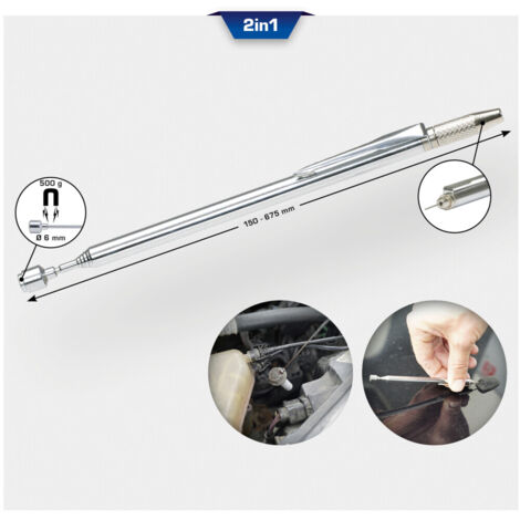 Brilliant Tools 2in1 Teleskop-Magnetheber mit Waschdüsenreinigungs- und einstellwerkzeug