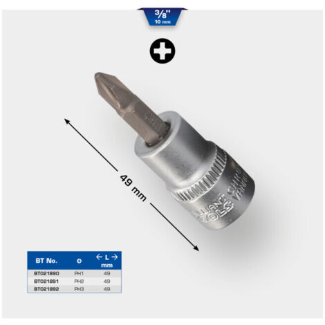 BRILLIANT TOOLS 3/8" PH Douille à embout cruciforme PH3 - BT021892
