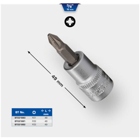 BRILLIANT TOOLS 3/8" PZ Douille à embout cruciforme PZ2 - BT021881