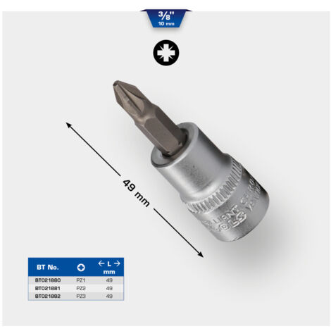 Brilliant Tools 3/8 Zoll PZ Kreuzschlitz Bit-Stecknuss, PZ2