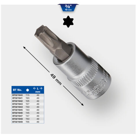 BRILLIANT TOOLS 3/8&quot Torx-Bit-Stecknuss T30 - BT021944