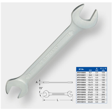 Brilliant Tools BT010901 Doppel-Maulschlüssel, 8x9mm