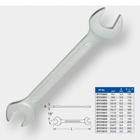 BRILLIANT TOOLS Doppel-Maulschlüssel, 18 x 19 mm