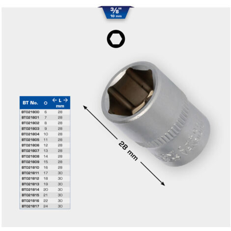 Brilliant Tools  BT021803 3/8'' Steckschlüssel-Einsatz, 28mm, 9mm
