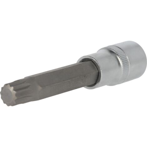 BRILLIANT TOOLS BT022945 Bussola a inserto millerighe 1/2", lunga 100 mm, M12 [Powered by KS TOOLS]