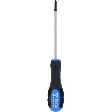 BRILLIANT TOOLS BT034807 Giravite a croce con calotta di percussione, PH0 [Powered by KS TOOLS]