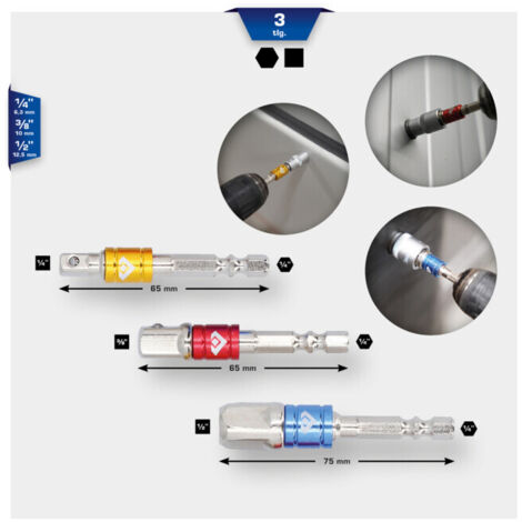 Brilliant Tools BT053003 BT053003 Adaptateur à chocs Propulseur 1/4" (6.3 mm), 3/8" (10 mm), 1/2" (12.5 mm) 1 pc(s) D720222
