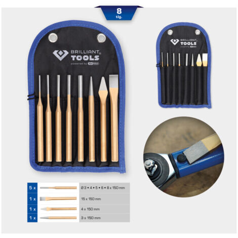 BRILLIANT TOOLS Burins et chasse-goupilles / poinçons 8 pcs. - BT085060