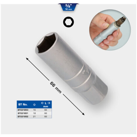 BRILLIANT TOOLS Douille 3/8" pour bougie d'allumage 21 mm - BT021852