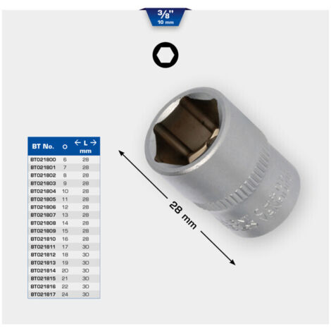BRILLIANT TOOLS Douille 6 pans 3/8" 8 mm - BT021802