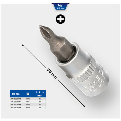 BRILLIANT TOOLS Douille à embout cruciforme 1/4" PH0 - BT020990