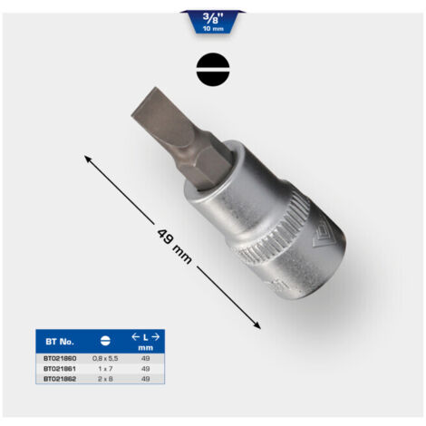 BRILLIANT TOOLS Douille à embout fendu 3/8" 0,8 x 5,5 mm - BT021860