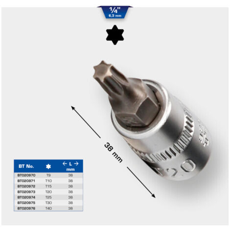 BRILLIANT TOOLS Douille à embout Torx 1/4" T10 - BT020971
