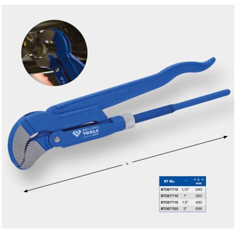Brilliant Tools Eckrohrzange 1/2 Zoll, 45° gewinkelt