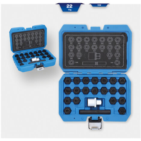 Brilliant Tools Felgenschloss-Sortiment für VW, 22-tlg.