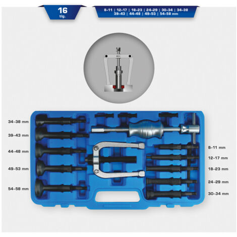 Brilliant Tools Grundloch-Innenlager-Abzieher-Satz, 16-tlg