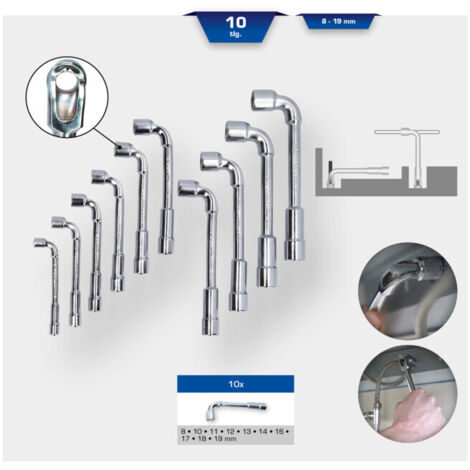 Brilliant Tools Jeu de clés à douille doubles, 10 pcs