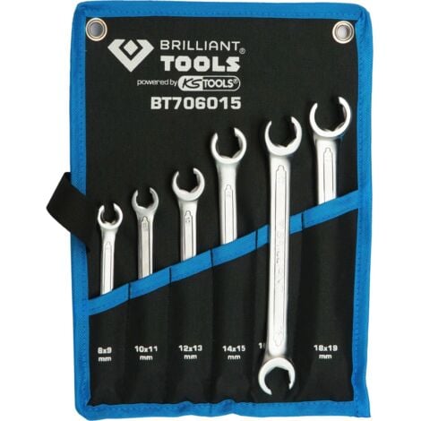 BRILLIANT TOOLS Jeu de clés pour câbles 6 pcs. 8 - 19 mm - BT706015