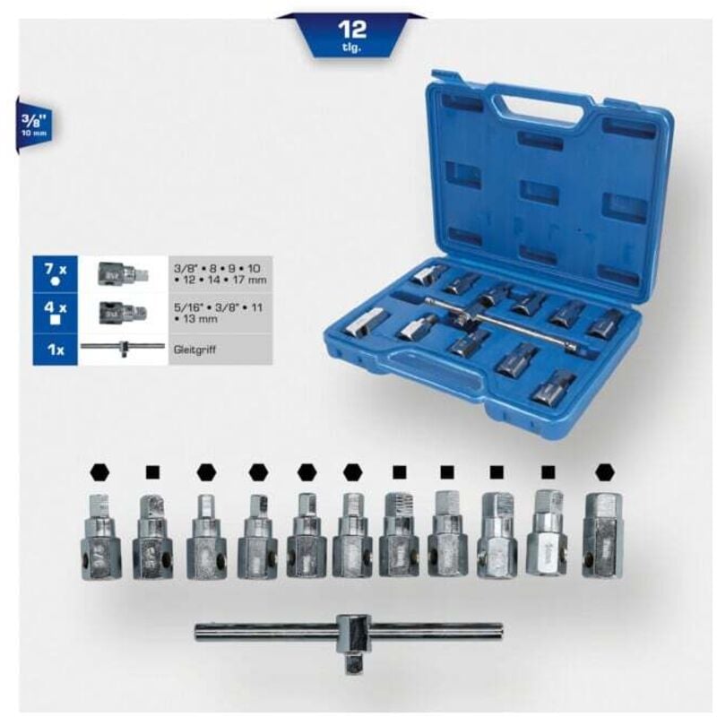 Jeu de douilles pour vidange d'huile, 12 pcs