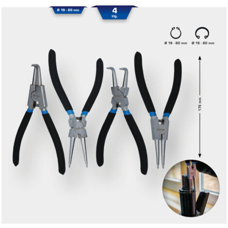 BRILLIANT TOOLS Jeu de pinces pour anneaux de mer, 4 pièces, 175 mm - BT067000