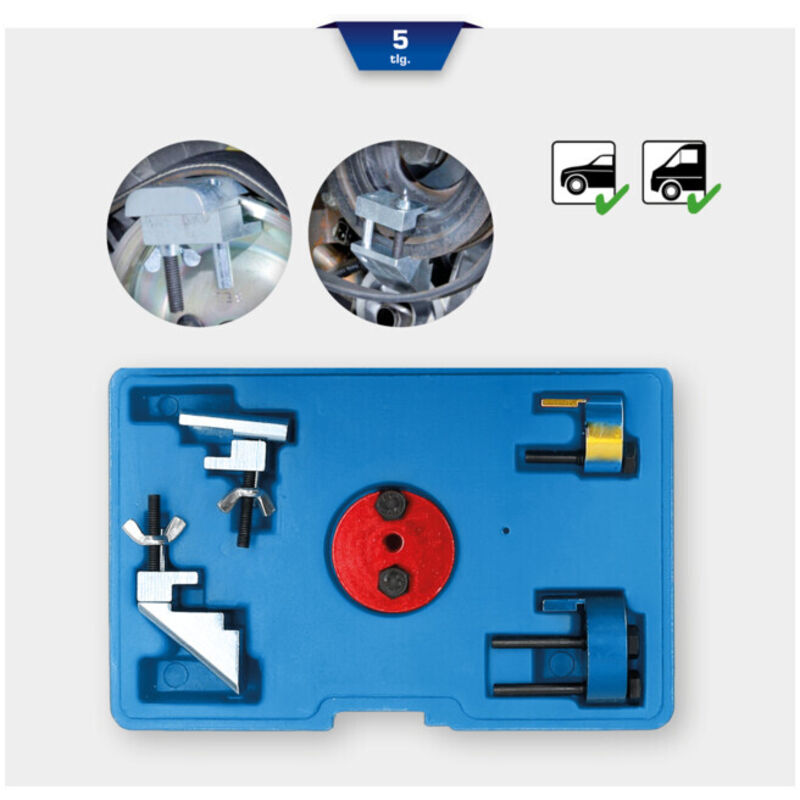 Brilliant Tools - Jeu d'outils de montage et démontage pour courroie trapézoïdale , 5 pcs