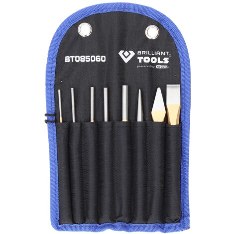 BRILLIANT TOOLS Meißel und Splintentreiber / Durchtreiber-Satz 8tlg. - BT085060