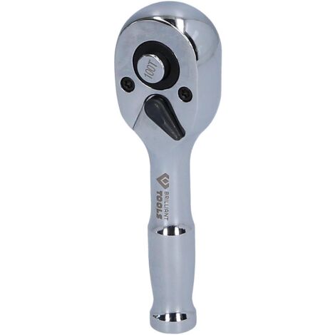 BRILLIANT TOOLS Mini cliquet réversible 1/4" avec poignée métallique 100 dents - BT020999