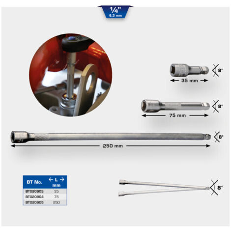 BRILLIANT TOOLS Rallonge pivotante 1/4" 35 mm - BT020903