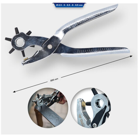BRILLIANT TOOLS Revolverlochzange Ø 2,5 - 3,0 - 3,5 - 4,0 - 4,5 - 5,0 mm - BT066902